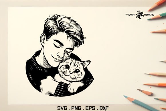 A Portrait of a Cat Lover Svg