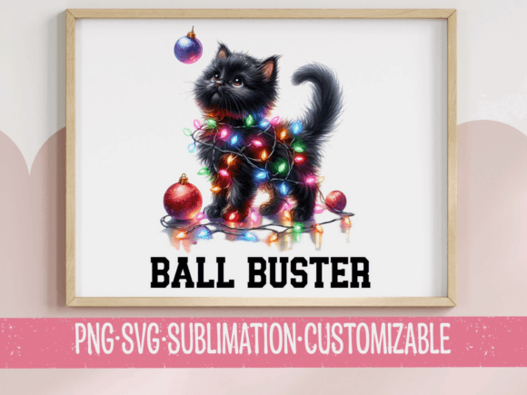 Ball Buster Christmas Cat - Funny Png