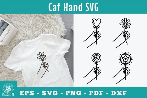 Cat Hand SVG, Paw Silhouette