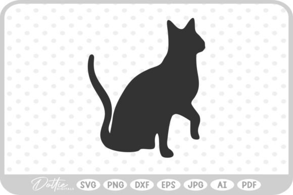 Cat Silhouette SVG PNG DXF