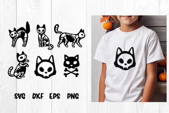Cat Skeleton SVG: Halloween Cat Cute