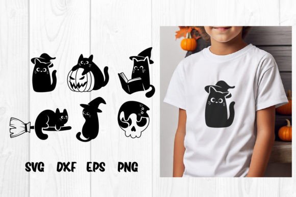 Cat Witch SVG: Halloween Cat Cute