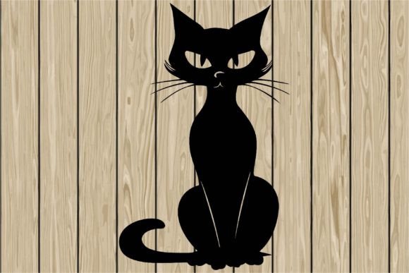 Halloween Witch Cat Stencil SVG