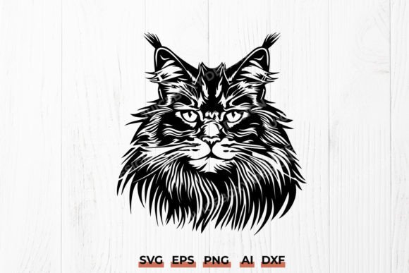Maine Coon Cat Head SVG Cricut