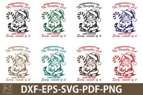 Naughty List Cat Christmas SVG Bundle