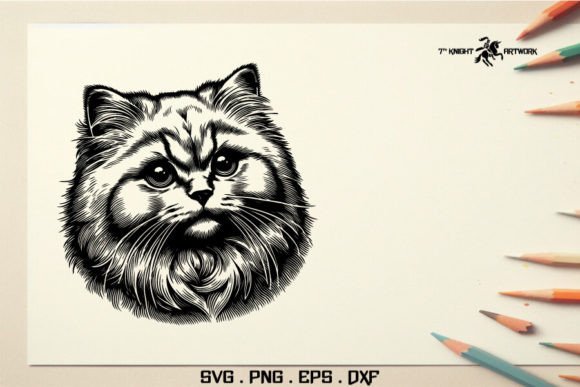 Persian Cat Head Svg