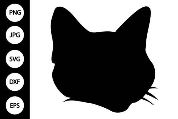 Silhouette Cat Head SVG