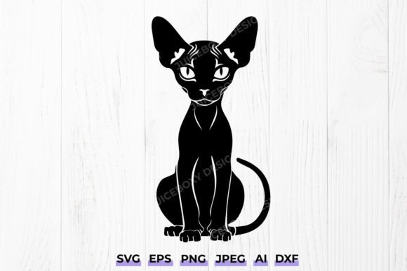 Sphynx Cat Silhouette SVG PNG Design