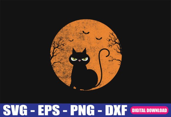 Vintage Scary Halloween Cat Costume SVG