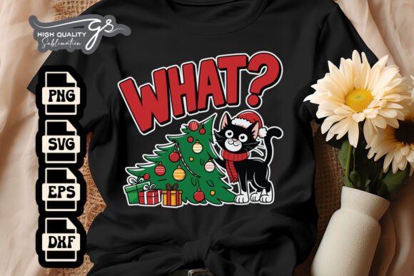 What Funny Black Cat Christmas SVG